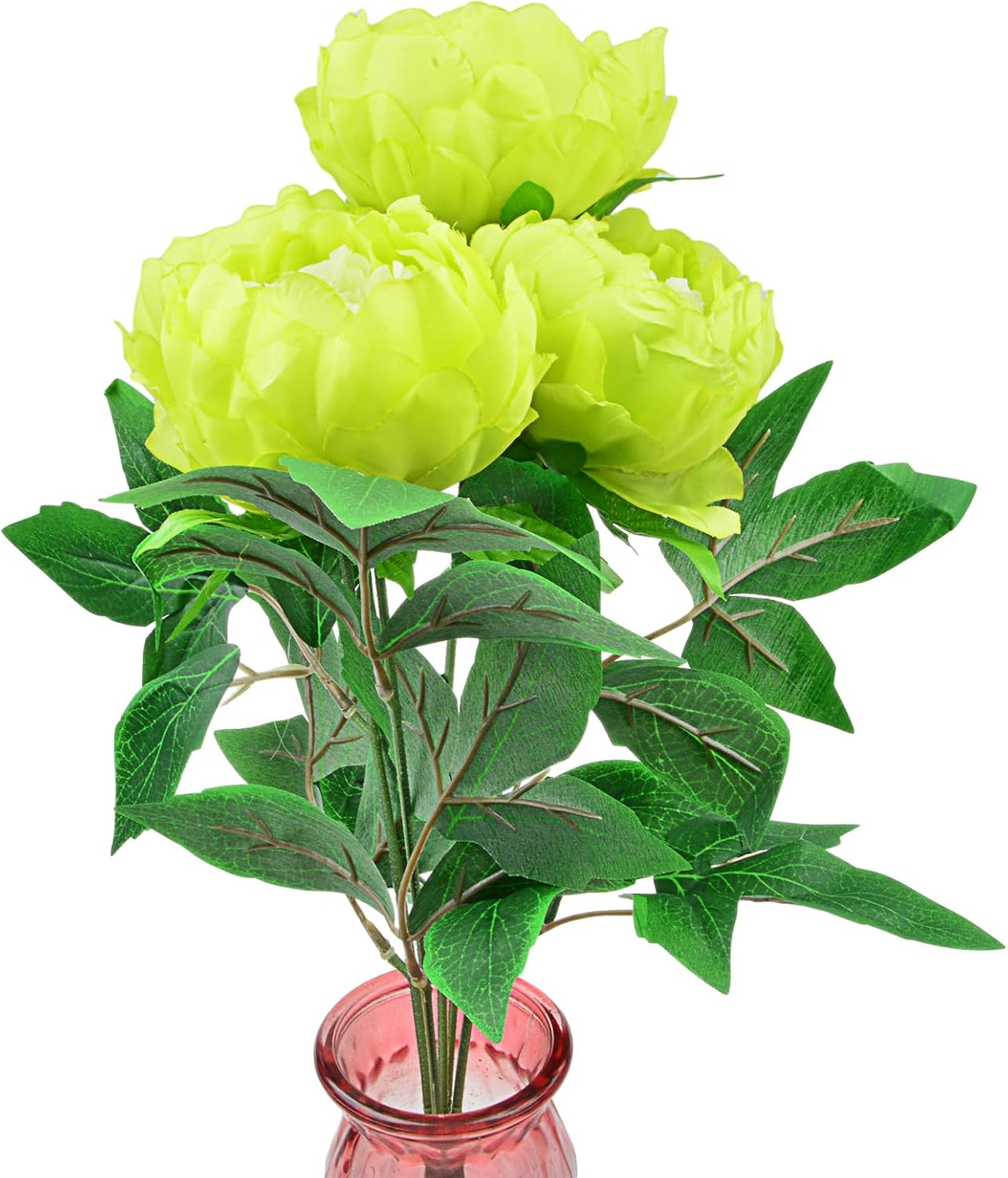 Artificial Peony Silk Flowers Bouquet Home Wedding Decoration (Light Yellow)