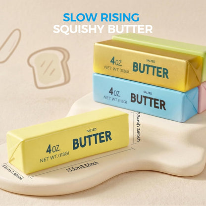 Butter Squishy, Soft Slow Rising Squeeze Toys, Butter Stick Toys (Yellow) | Fidget Toys and Stress Balls Squishies for Office Desk Toys, Party Favors & Birthday Gifts