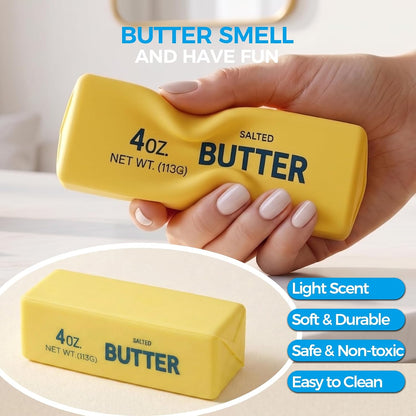 Butter Squishy, Soft Slow Rising Squeeze Toys, Butter Stick Toys (Yellow) | Fidget Toys and Stress Balls Squishies for Office Desk Toys, Party Favors & Birthday Gifts