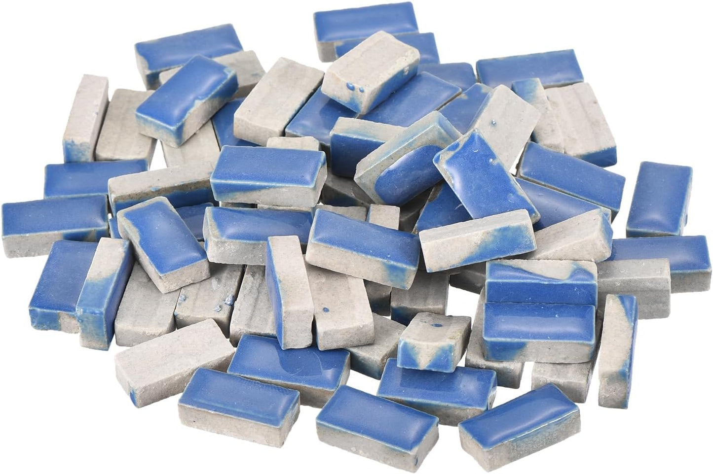 250g Ceramic Mosaic Tiles for Crafts Bulk, Rectangle Yellow Ceramic Tile for Mosaic Kits Garden Stepping Stone Cup Mat