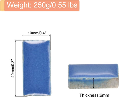 250g Ceramic Mosaic Tiles for Crafts Bulk, Rectangle Yellow Ceramic Tile for Mosaic Kits Garden Stepping Stone Cup Mat