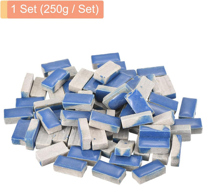 250g Ceramic Mosaic Tiles for Crafts Bulk, Rectangle Yellow Ceramic Tile for Mosaic Kits Garden Stepping Stone Cup Mat