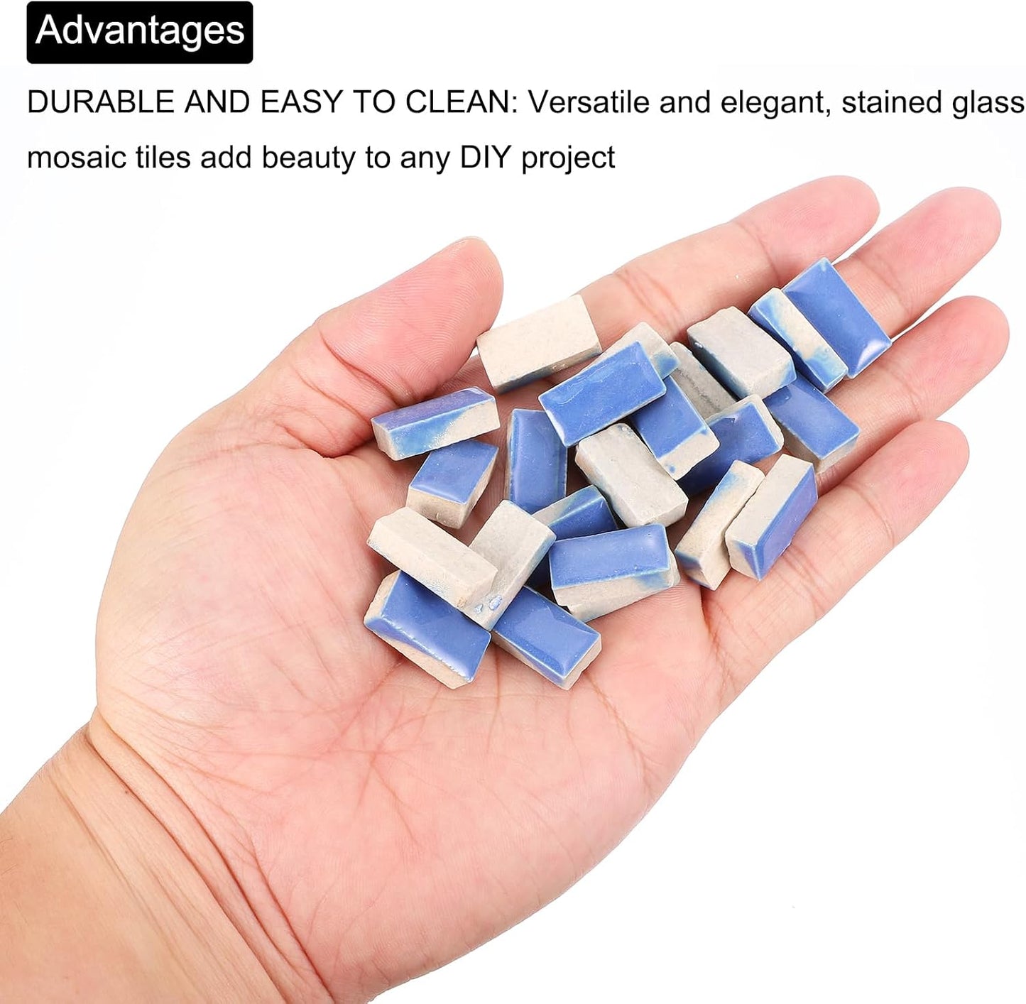 250g Ceramic Mosaic Tiles for Crafts Bulk, Rectangle Yellow Ceramic Tile for Mosaic Kits Garden Stepping Stone Cup Mat