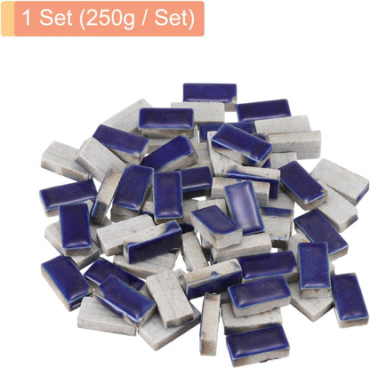 250g Ceramic Mosaic Tiles for Crafts Bulk, Rectangle Yellow Ceramic Tile for Mosaic Kits Garden Stepping Stone Cup Mat