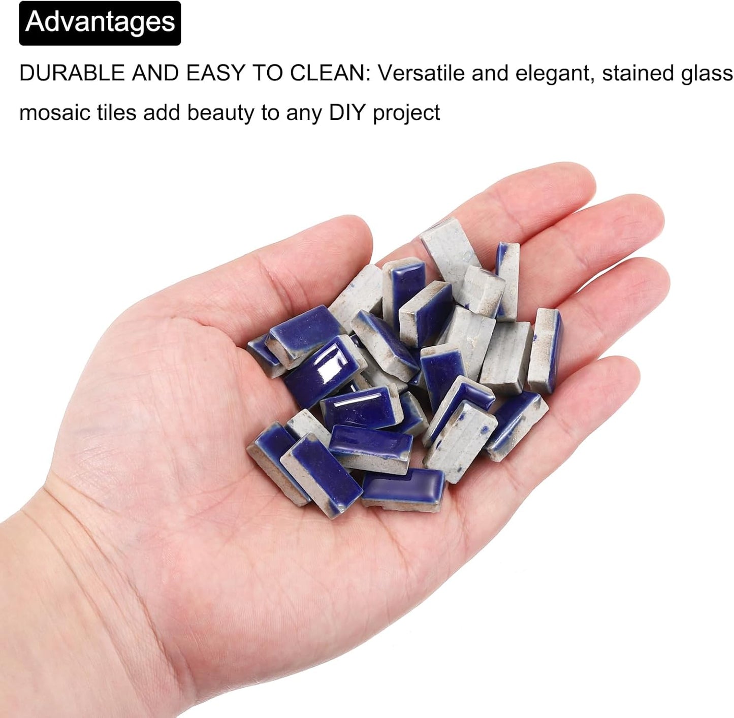 250g Ceramic Mosaic Tiles for Crafts Bulk, Rectangle Yellow Ceramic Tile for Mosaic Kits Garden Stepping Stone Cup Mat