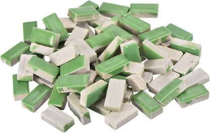 250g Ceramic Mosaic Tiles for Crafts Bulk, Rectangle Yellow Ceramic Tile for Mosaic Kits Garden Stepping Stone Cup Mat