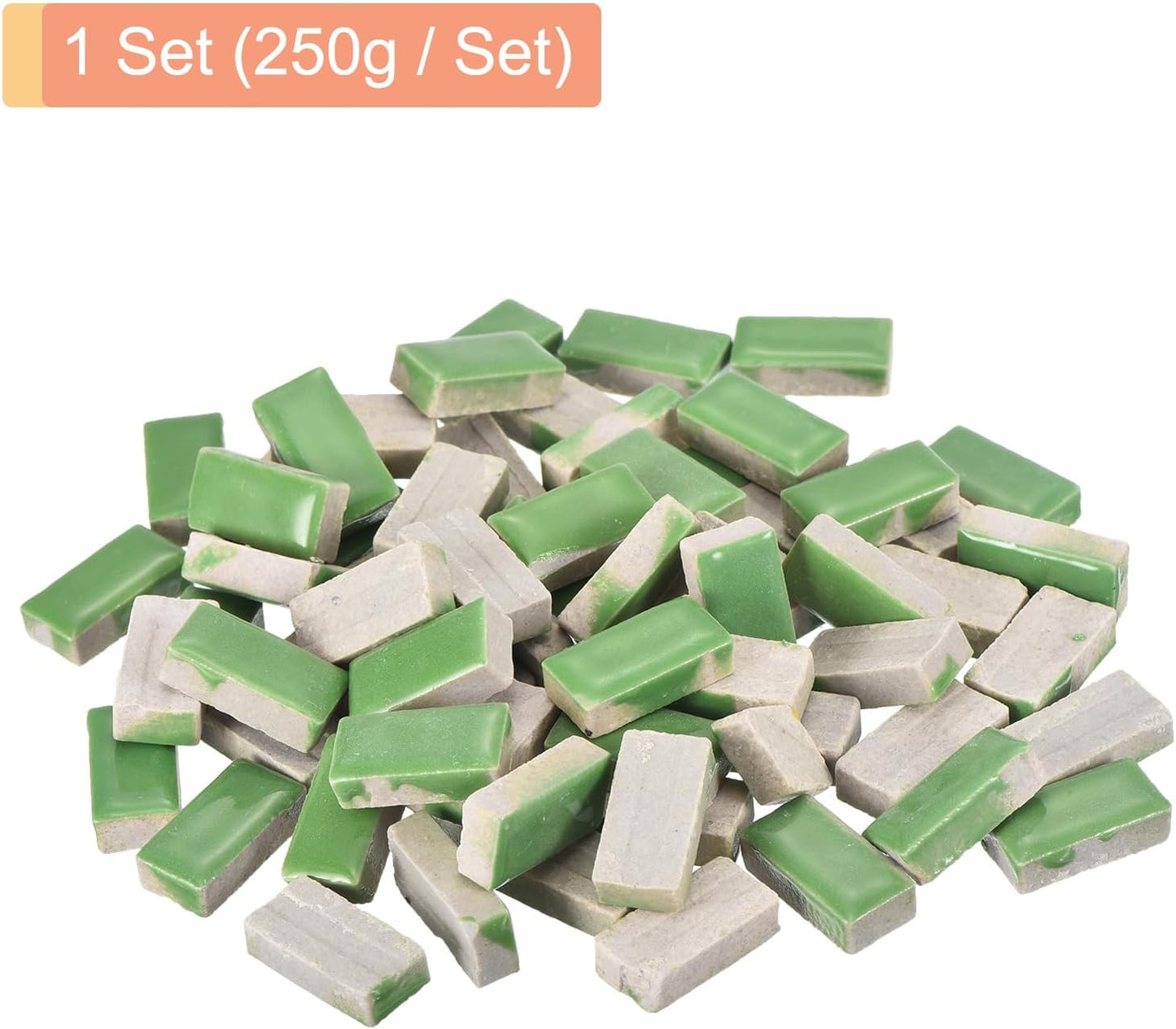 250g Ceramic Mosaic Tiles for Crafts Bulk, Rectangle Yellow Ceramic Tile for Mosaic Kits Garden Stepping Stone Cup Mat
