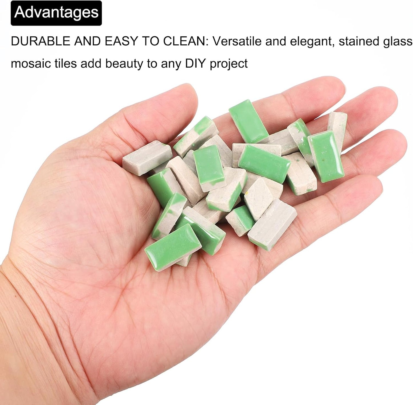 250g Ceramic Mosaic Tiles for Crafts Bulk, Rectangle Yellow Ceramic Tile for Mosaic Kits Garden Stepping Stone Cup Mat
