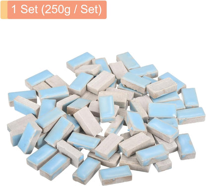250g Ceramic Mosaic Tiles for Crafts Bulk, Rectangle Yellow Ceramic Tile for Mosaic Kits Garden Stepping Stone Cup Mat