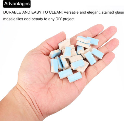 250g Ceramic Mosaic Tiles for Crafts Bulk, Rectangle Yellow Ceramic Tile for Mosaic Kits Garden Stepping Stone Cup Mat