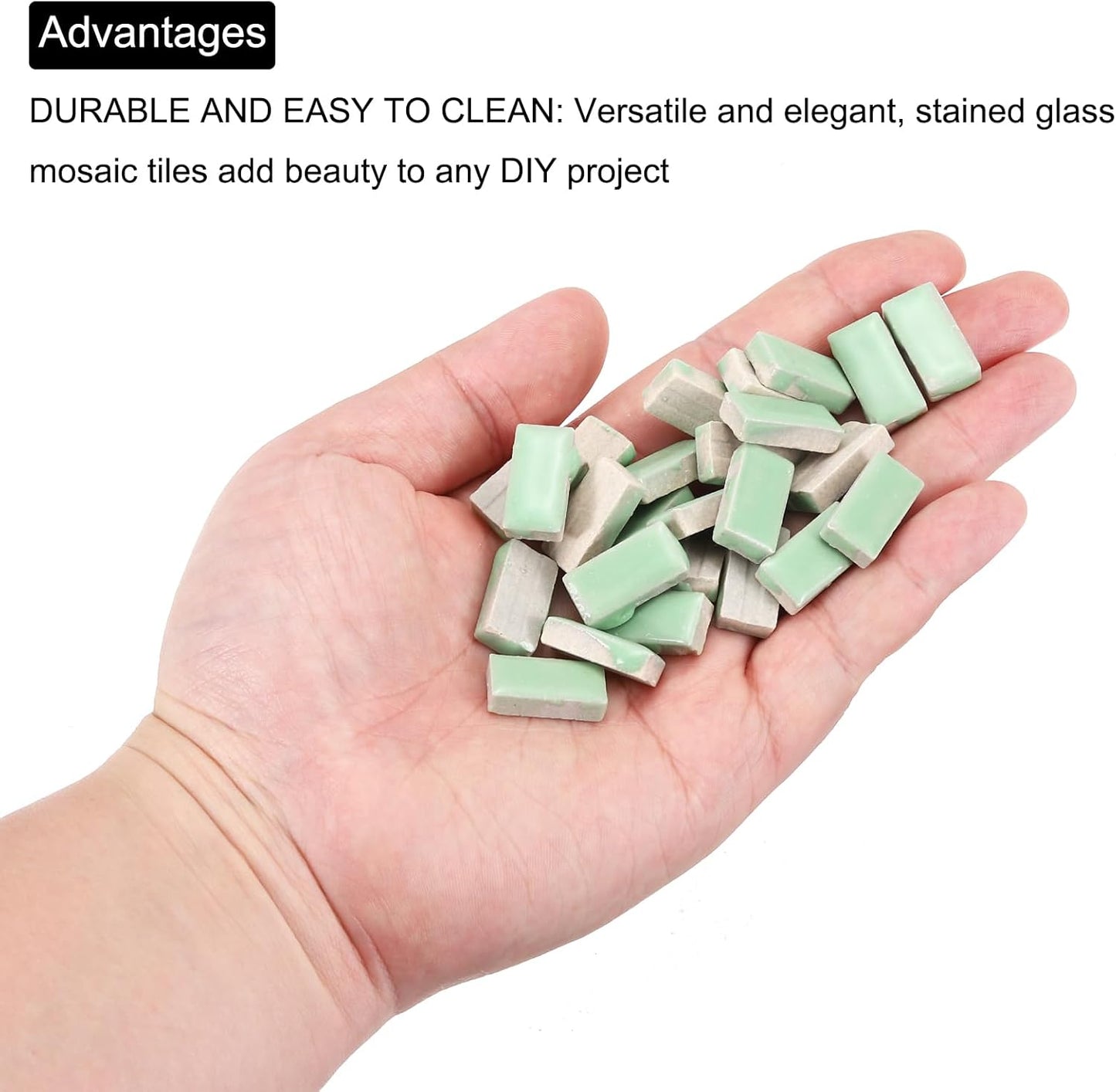 250g Ceramic Mosaic Tiles for Crafts Bulk, Rectangle Yellow Ceramic Tile for Mosaic Kits Garden Stepping Stone Cup Mat