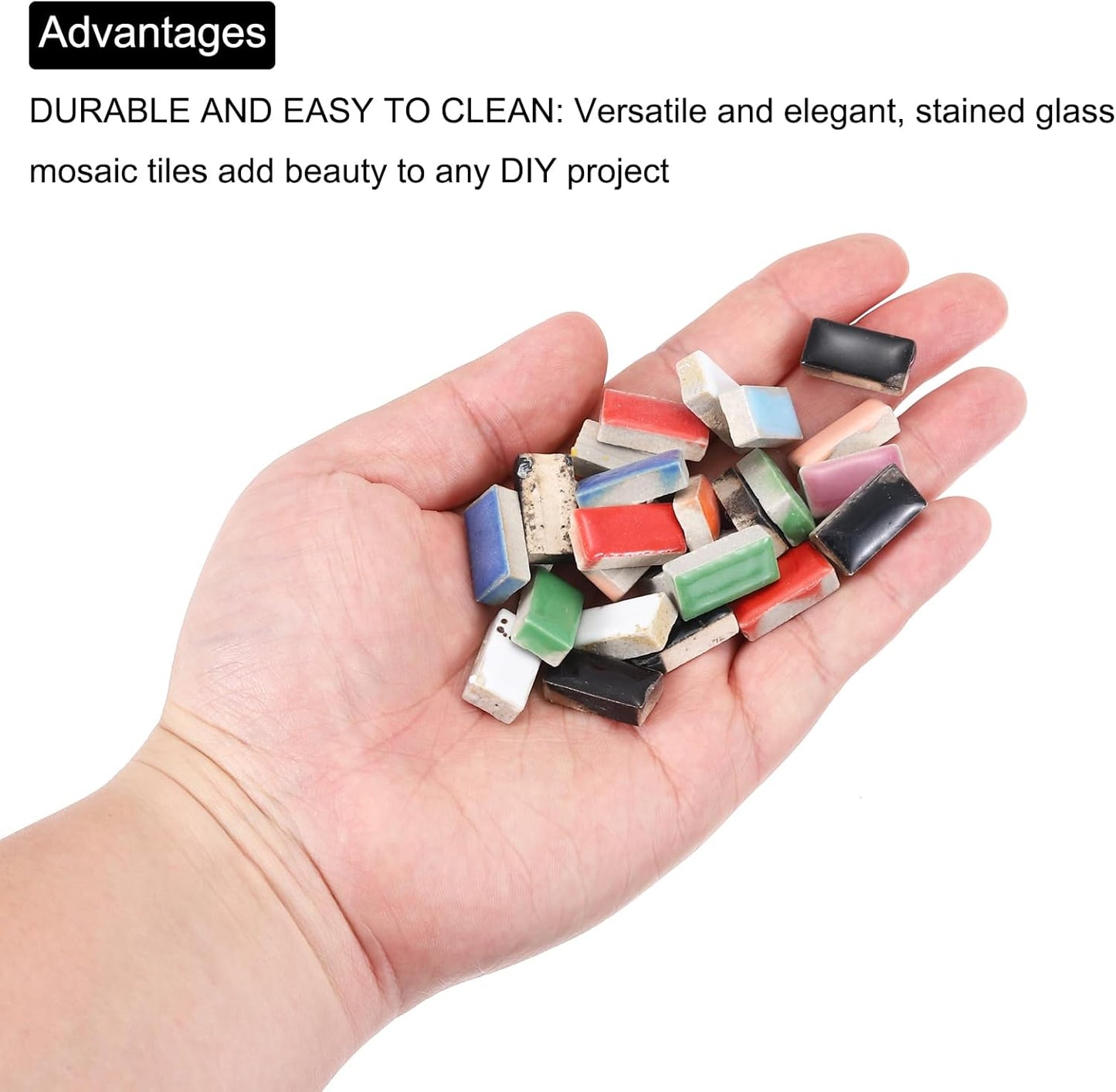 250g Ceramic Mosaic Tiles for Crafts Bulk, Rectangle Yellow Ceramic Tile for Mosaic Kits Garden Stepping Stone Cup Mat