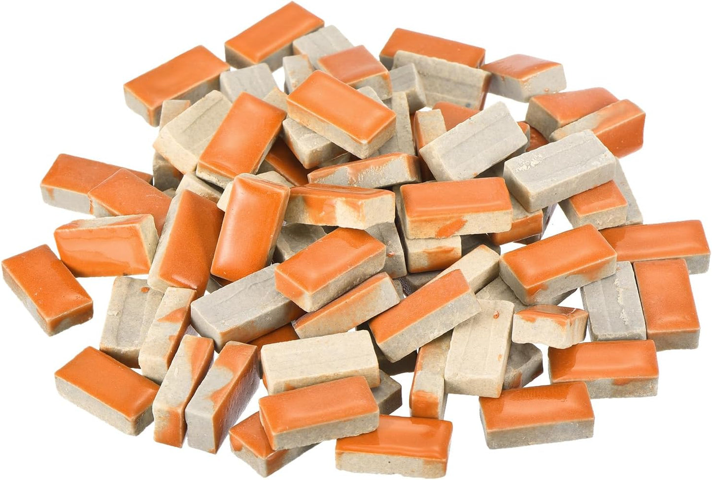 250g Ceramic Mosaic Tiles for Crafts Bulk, Rectangle Yellow Ceramic Tile for Mosaic Kits Garden Stepping Stone Cup Mat