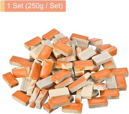 250g Ceramic Mosaic Tiles for Crafts Bulk, Rectangle Yellow Ceramic Tile for Mosaic Kits Garden Stepping Stone Cup Mat