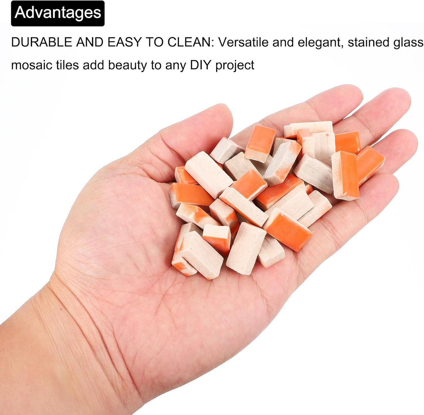 250g Ceramic Mosaic Tiles for Crafts Bulk, Rectangle Yellow Ceramic Tile for Mosaic Kits Garden Stepping Stone Cup Mat