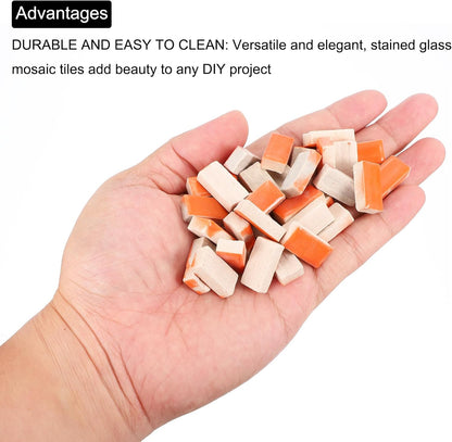 250g Ceramic Mosaic Tiles for Crafts Bulk, Rectangle Yellow Ceramic Tile for Mosaic Kits Garden Stepping Stone Cup Mat
