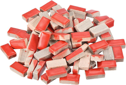 250g Ceramic Mosaic Tiles for Crafts Bulk, Rectangle Yellow Ceramic Tile for Mosaic Kits Garden Stepping Stone Cup Mat