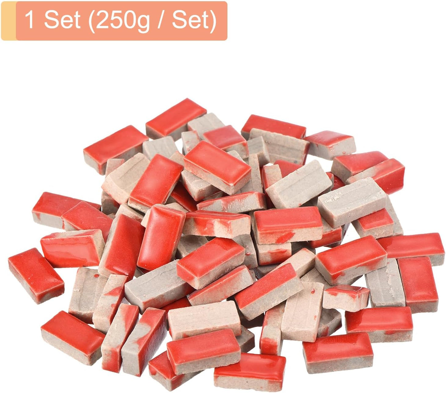 250g Ceramic Mosaic Tiles for Crafts Bulk, Rectangle Yellow Ceramic Tile for Mosaic Kits Garden Stepping Stone Cup Mat