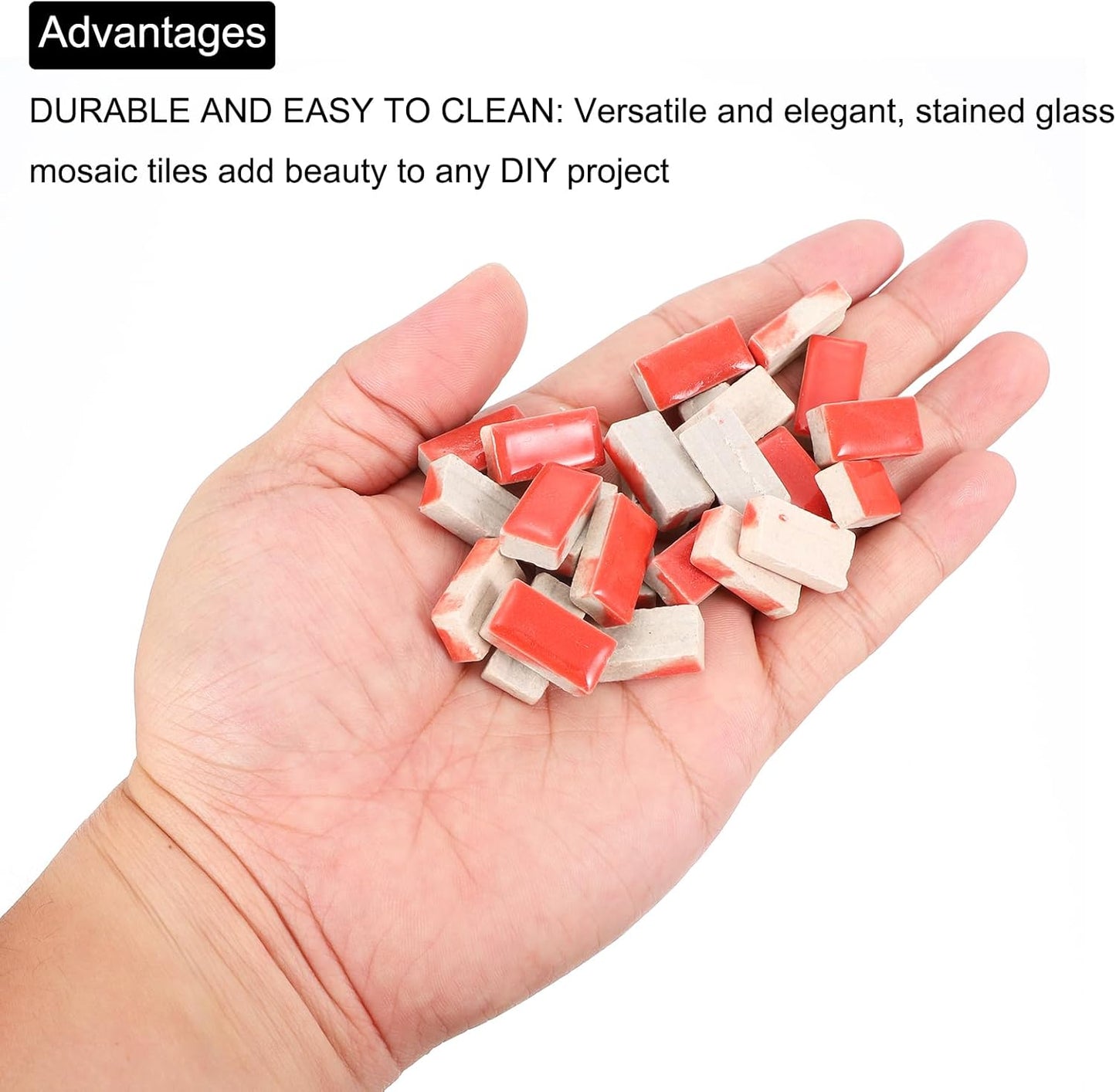 250g Ceramic Mosaic Tiles for Crafts Bulk, Rectangle Yellow Ceramic Tile for Mosaic Kits Garden Stepping Stone Cup Mat