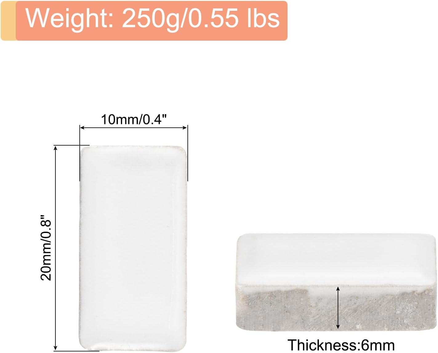 250g Ceramic Mosaic Tiles for Crafts Bulk, Rectangle Yellow Ceramic Tile for Mosaic Kits Garden Stepping Stone Cup Mat