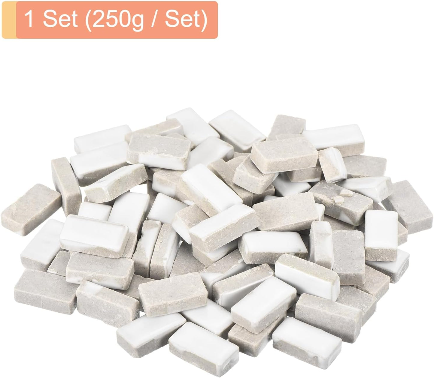 250g Ceramic Mosaic Tiles for Crafts Bulk, Rectangle Yellow Ceramic Tile for Mosaic Kits Garden Stepping Stone Cup Mat