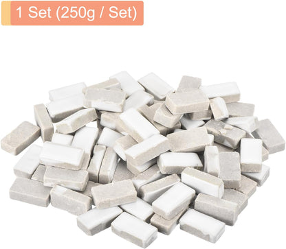 250g Ceramic Mosaic Tiles for Crafts Bulk, Rectangle Yellow Ceramic Tile for Mosaic Kits Garden Stepping Stone Cup Mat