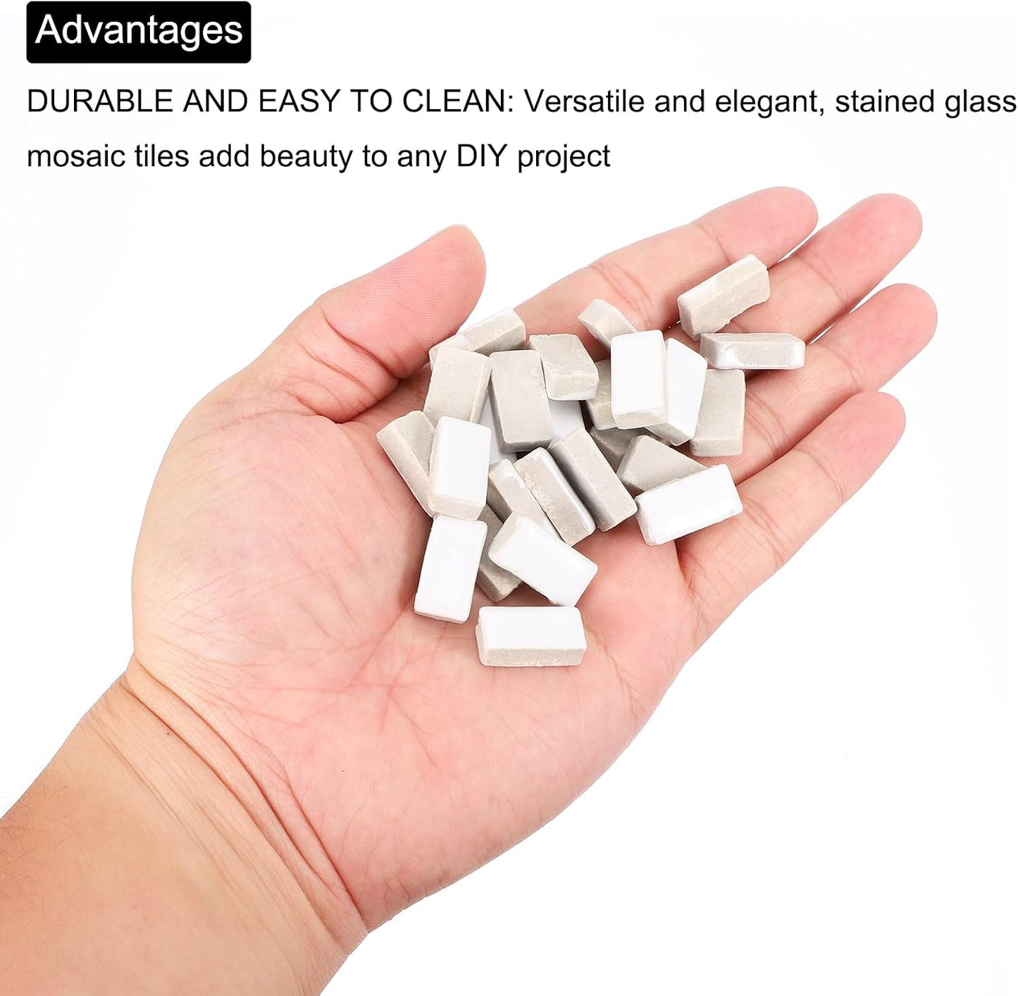250g Ceramic Mosaic Tiles for Crafts Bulk, Rectangle Yellow Ceramic Tile for Mosaic Kits Garden Stepping Stone Cup Mat