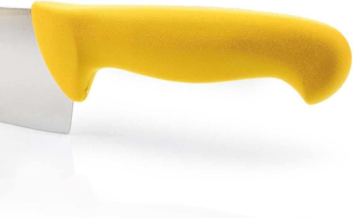 Chef Knife 8 Inch Nitrum Stainless Steel and 200 mm blade. Professional Multipurpose Cooking Knife. Ergonomic Polypropylene Handle. Series 2900. Color Yellow