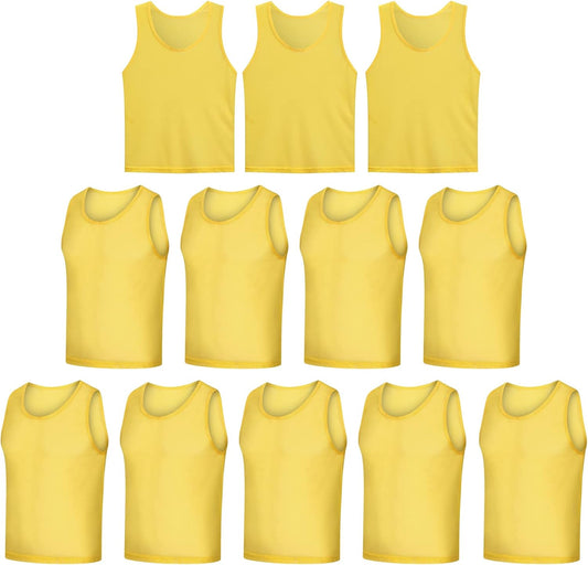 12 Pack Scrimmage Vest/Team Training Jerseys/Sports Pinnies/Practice Jerseys/Soccer Bibs with Carry Bag