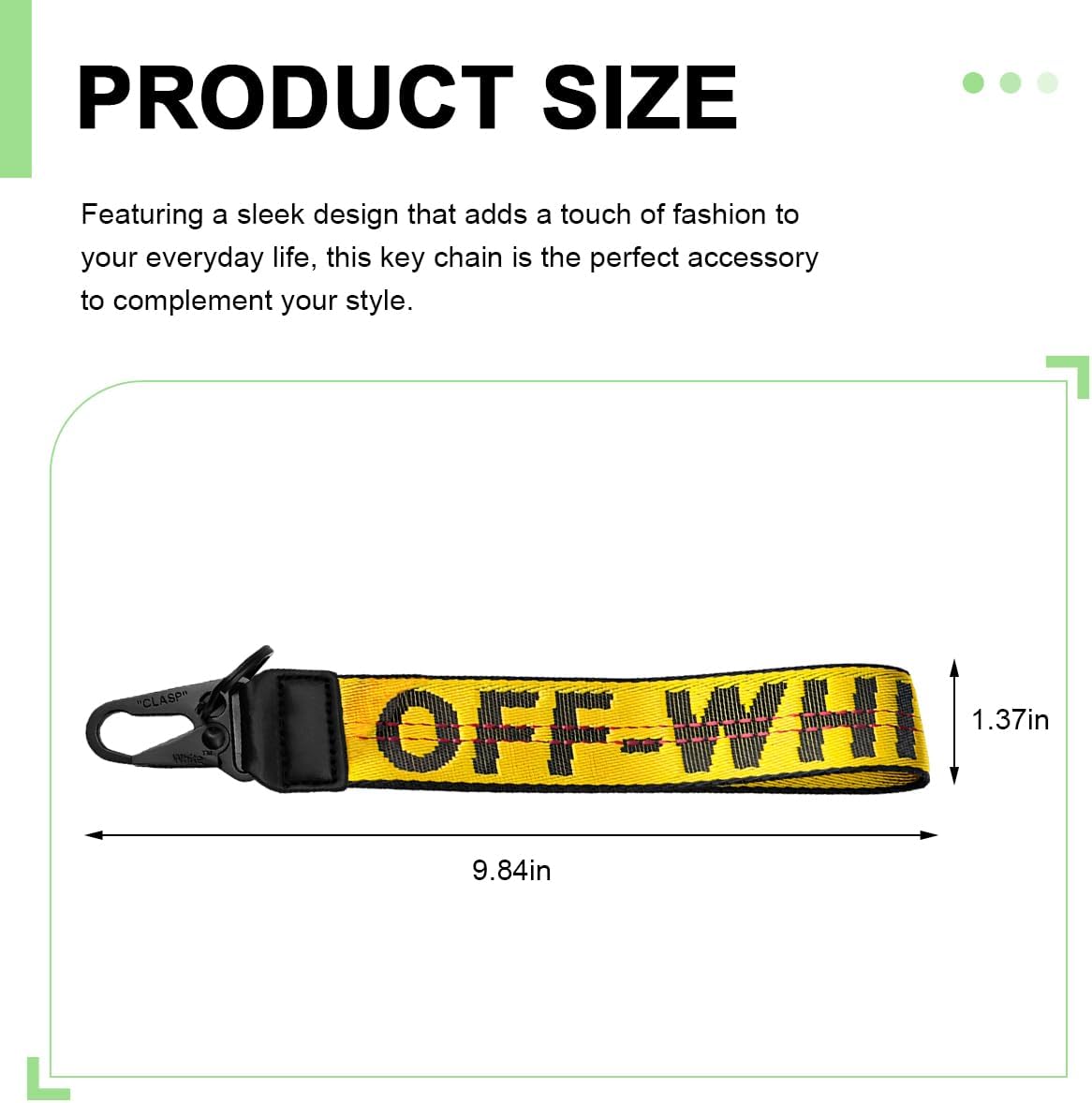 Car Keychain, Fabric Keychain Wrist Lanyard, Key Ring for Cars Keys Wallets Jeans Decoration, Car Accessories (Yellow)