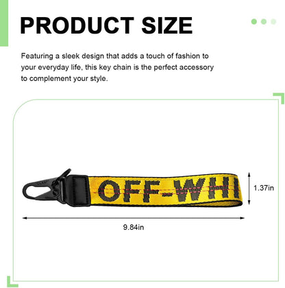 Car Keychain, Fabric Keychain Wrist Lanyard, Key Ring for Cars Keys Wallets Jeans Decoration, Car Accessories (Yellow)