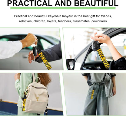 Car Keychain, Fabric Keychain Wrist Lanyard, Key Ring for Cars Keys Wallets Jeans Decoration, Car Accessories (Yellow)