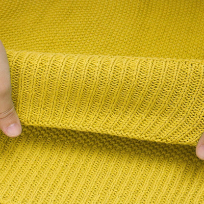 100% Cotton Knit Throw Blanket, Yellow 50x60