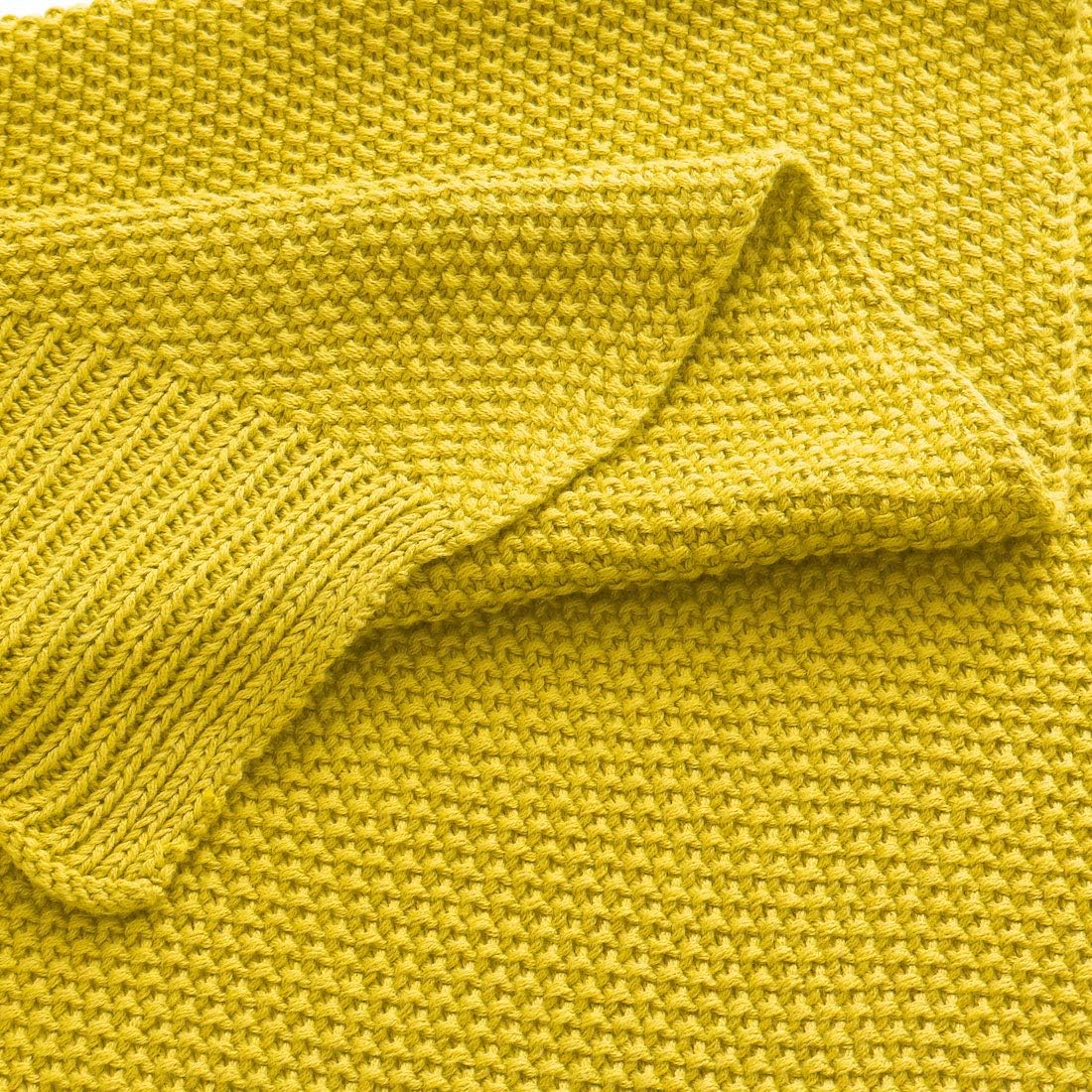 100% Cotton Knit Throw Blanket, Yellow 50x60