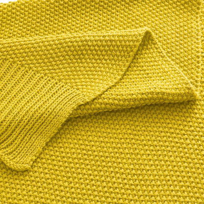 100% Cotton Knit Throw Blanket, Yellow 50x60