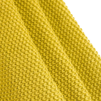 100% Cotton Knit Throw Blanket, Yellow 50x60