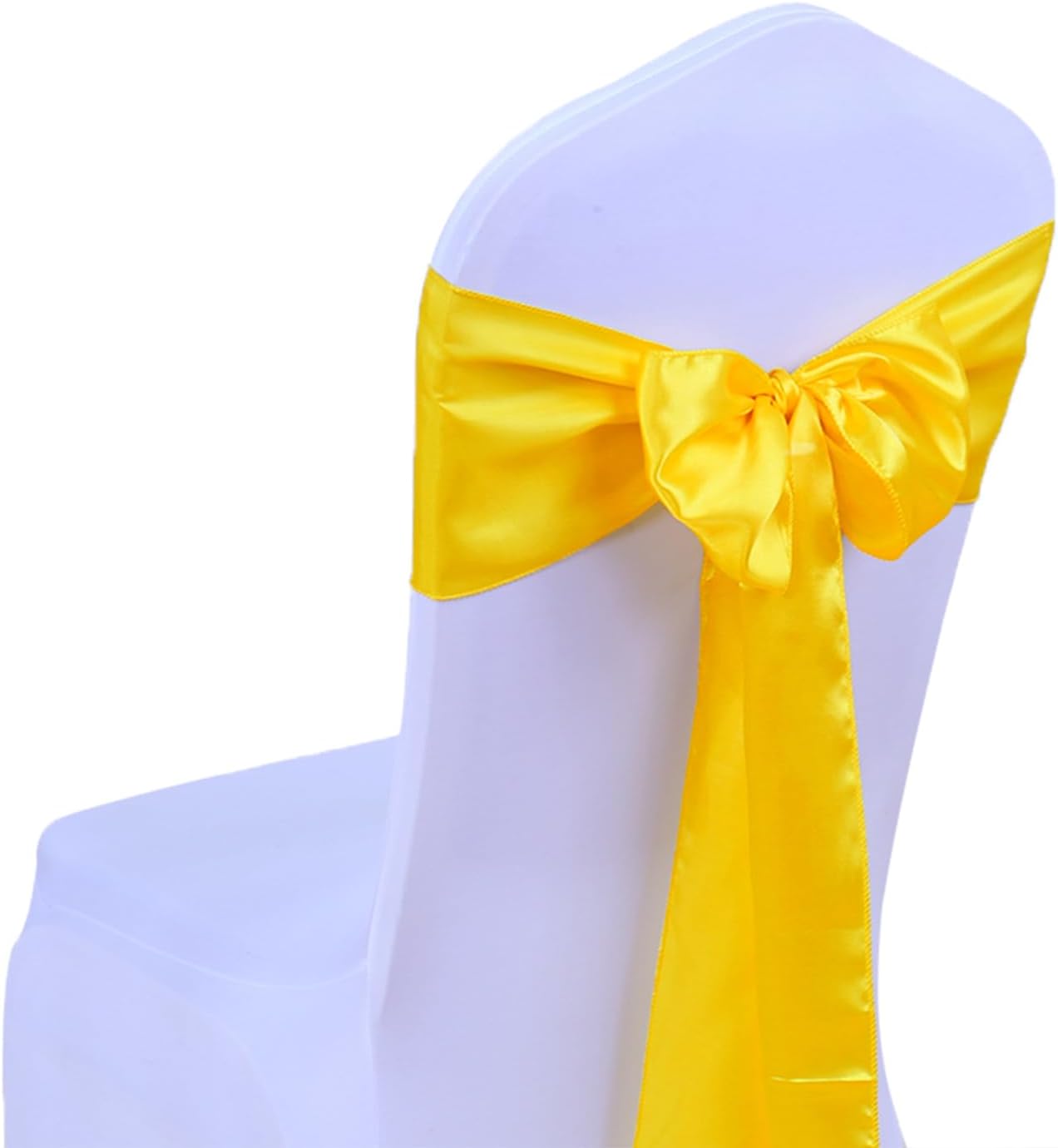 10 Pack Wedding Satin Yellow Table Runners 12 X 108 Inches Table Runner for Party Birthday Banquet Bridal Shower Baby Shower Engagement Tables Decorations - Yellow