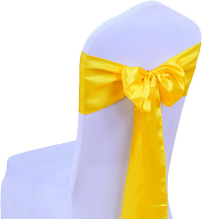 10 Pack Wedding Satin Yellow Table Runners 12 X 108 Inches Table Runner for Party Birthday Banquet Bridal Shower Baby Shower Engagement Tables Decorations - Yellow