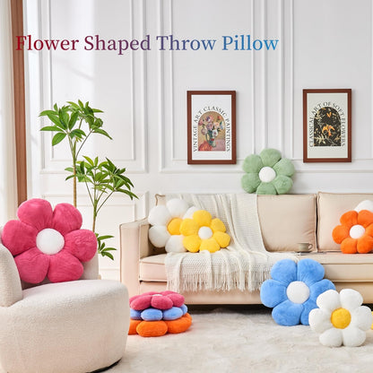 Flower Pillow,19.6In Daisy Pillow Yellow Throw Pillows | Decorative Pillows,Plush,PP Cotton Filling,Flower Shaped,Seating Cushion,for Sofa Couch Bed,Spring Cute Home Decor
