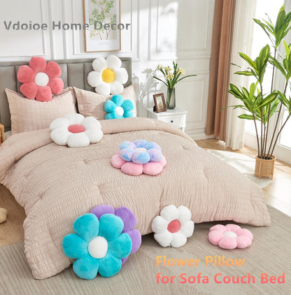 Flower Pillow,19.6In Daisy Pillow Yellow Throw Pillows | Decorative Pillows,Plush,PP Cotton Filling,Flower Shaped,Seating Cushion,for Sofa Couch Bed,Spring Cute Home Decor