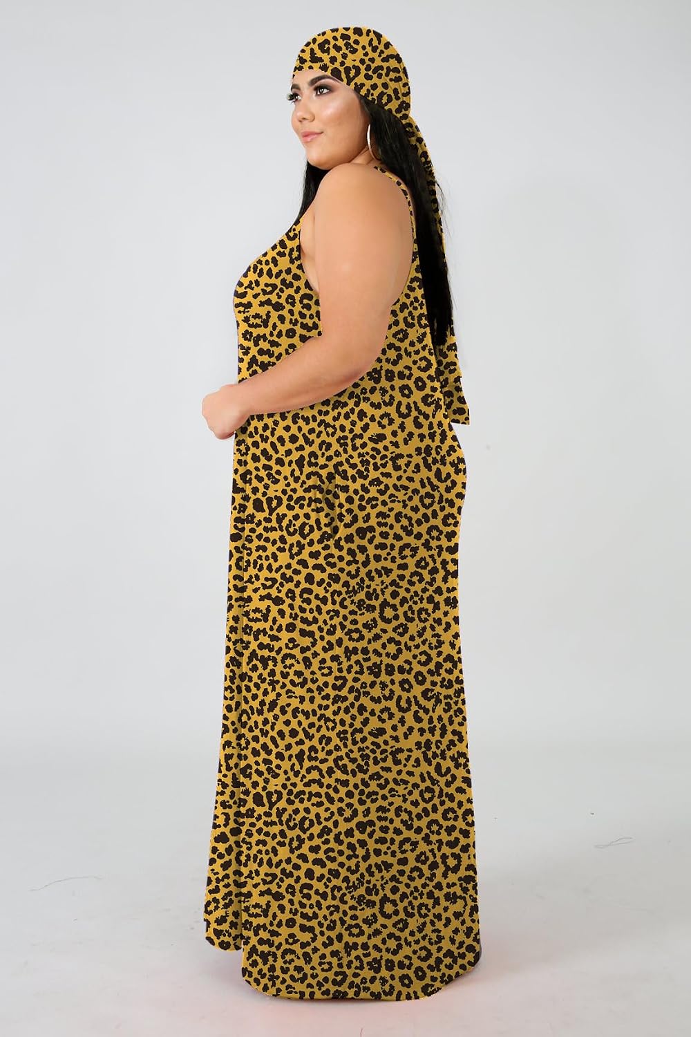 Women's Plus Size Casual Maxi Dress Summer Sleeveless Loose Beach Dress Sundress with Pockets