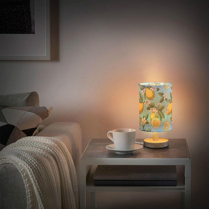 Bedside Table Lamp Lemon Yellow Citrus Fruits (44) Kids Nightstand Lamp Night Light Fabric Shade for Bedroom Living Room Home Office