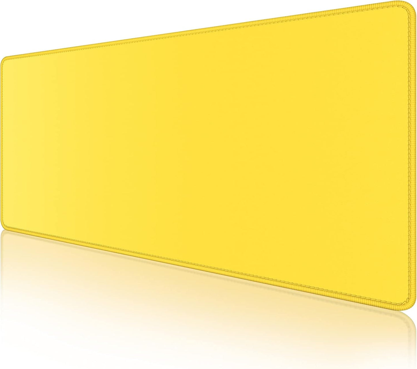 Large Mouse Pad, Extended Gaming Mouse Mat with Stitched Edges, Full Size Desk Mats with Non-Slip Base, Computer Big Desktop Keyboard Pad for Gamer, Laptop, Office, 23.6 x 11.8 in, Yellow