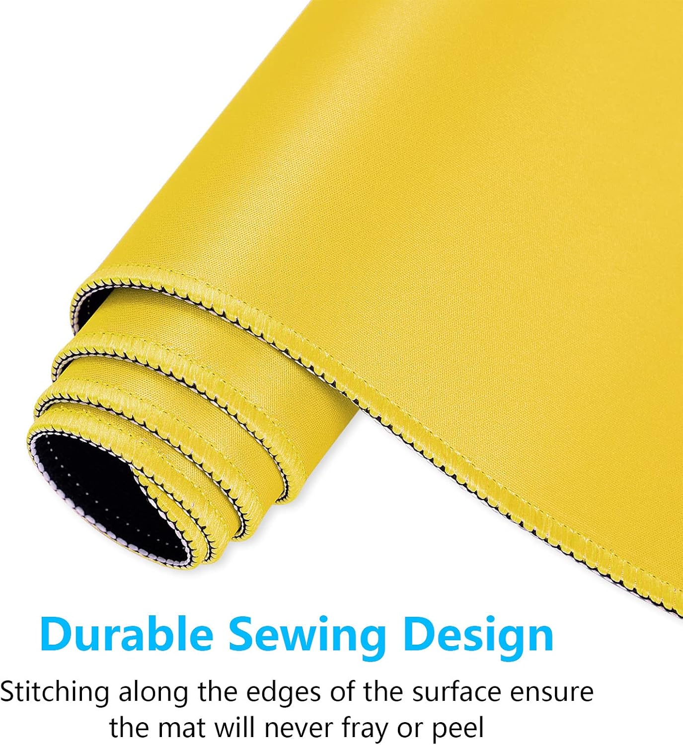 Large Mouse Pad, Extended Gaming Mouse Mat with Stitched Edges, Full Size Desk Mats with Non-Slip Base, Computer Big Desktop Keyboard Pad for Gamer, Laptop, Office, 23.6 x 11.8 in, Yellow