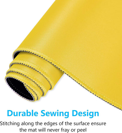 Large Mouse Pad, Extended Gaming Mouse Mat with Stitched Edges, Full Size Desk Mats with Non-Slip Base, Computer Big Desktop Keyboard Pad for Gamer, Laptop, Office, 23.6 x 11.8 in, Yellow