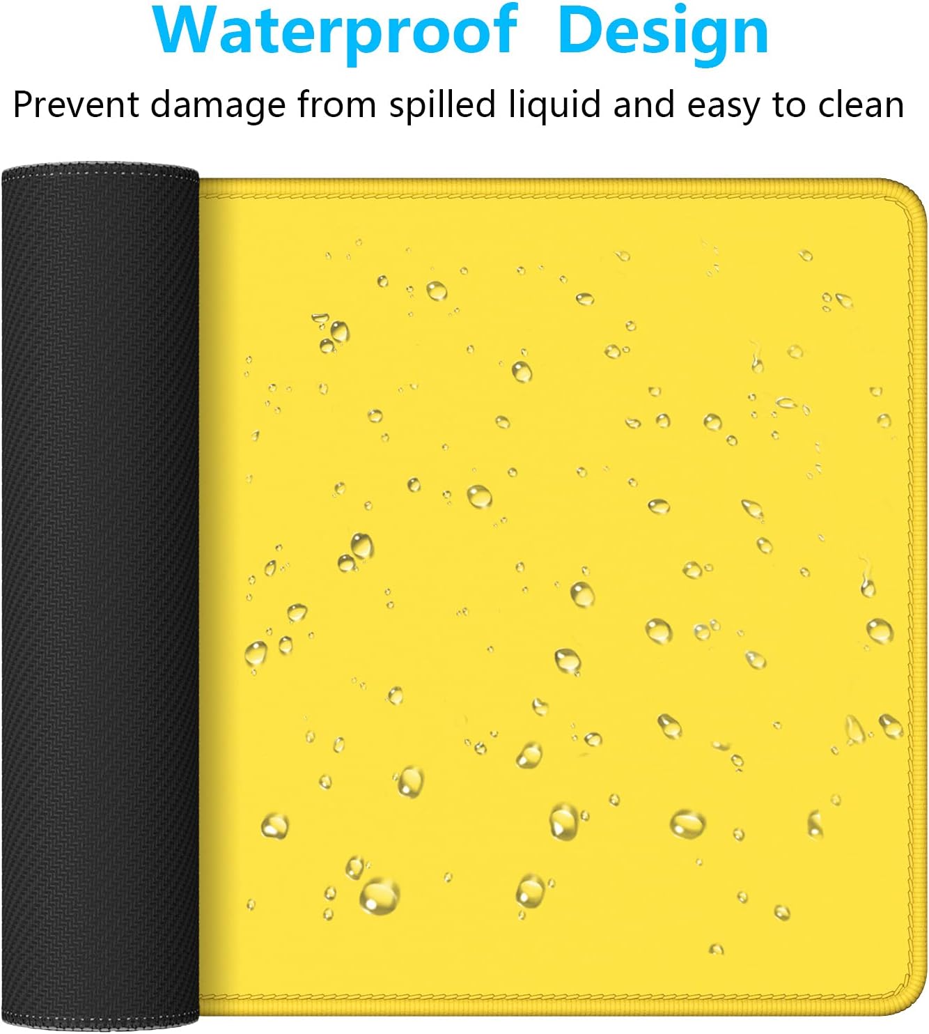 Large Mouse Pad, Extended Gaming Mouse Mat with Stitched Edges, Full Size Desk Mats with Non-Slip Base, Computer Big Desktop Keyboard Pad for Gamer, Laptop, Office, 23.6 x 11.8 in, Yellow