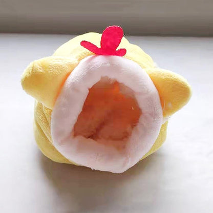 Hamster Hammock Winter Warm Velvet Small Pet Cage Sleep Nest Bed for Guinea Pigs Hedgehog Cage Accessories (Yellow)