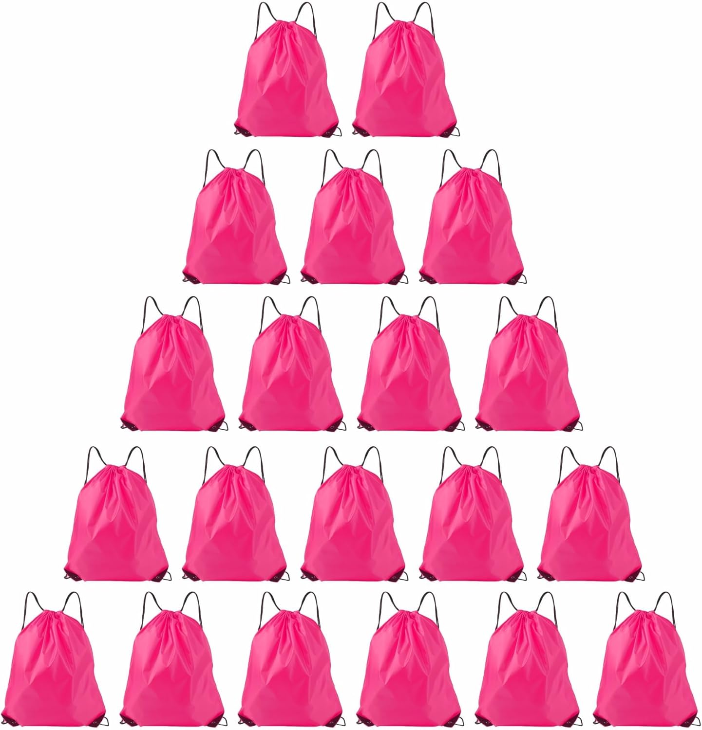 20 Pcs Drawstring Backpack Bulk Draw String Bags Cinch Polyester Bag for Gym Sport, Yellow