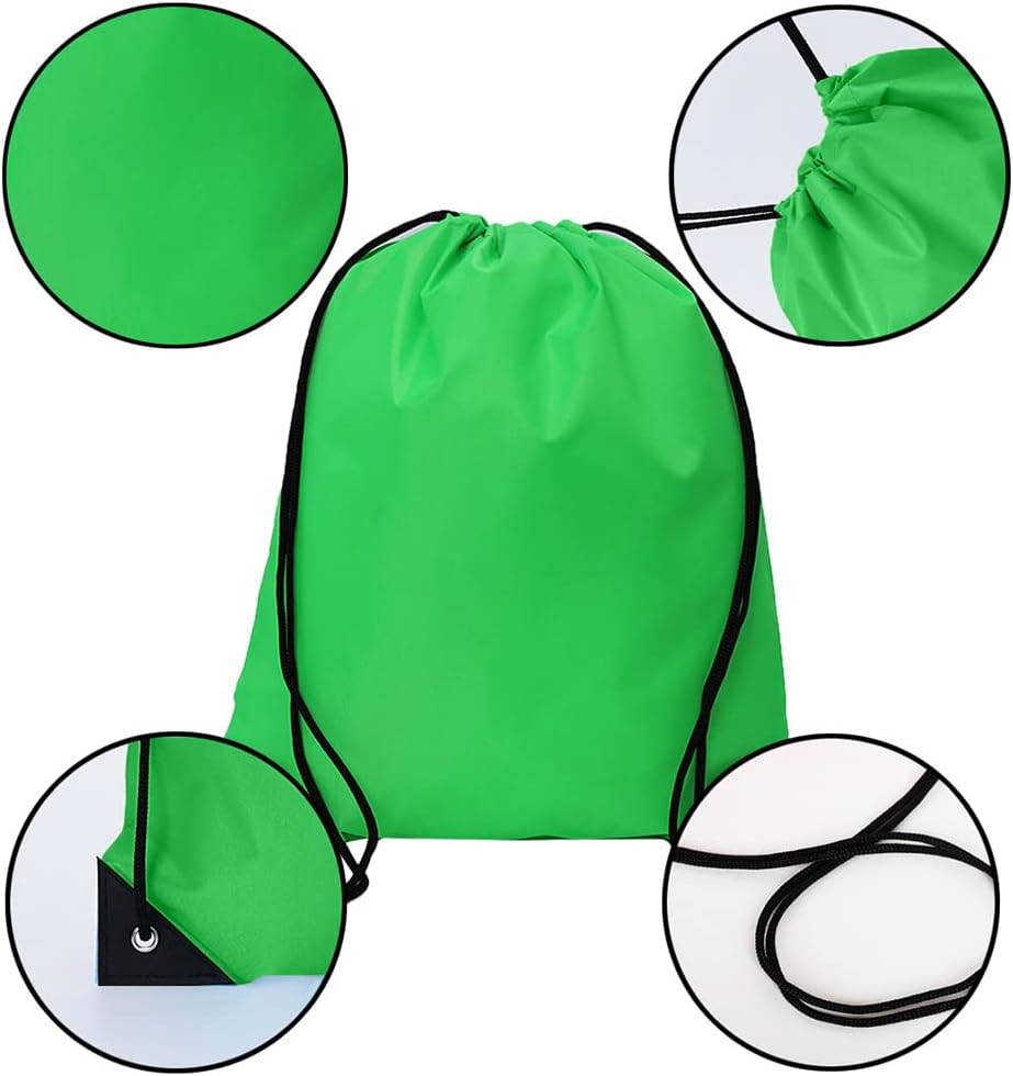 20 Pcs Drawstring Backpack Bulk Draw String Bags Cinch Polyester Bag for Gym Sport, Yellow