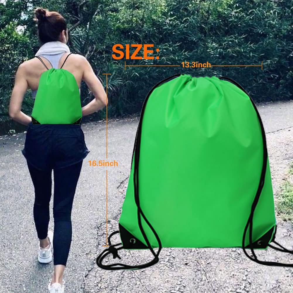 20 Pcs Drawstring Backpack Bulk Draw String Bags Cinch Polyester Bag for Gym Sport, Yellow